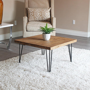 Metal Decore – Antique Style Coffee Table (Rustic Wooden Finish)