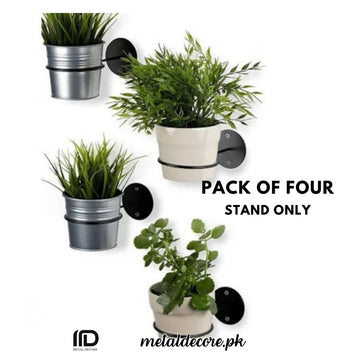 04 Metal Plant Stand – Strong Iron Flower Pot Holder | Black | MetalDecore.pk