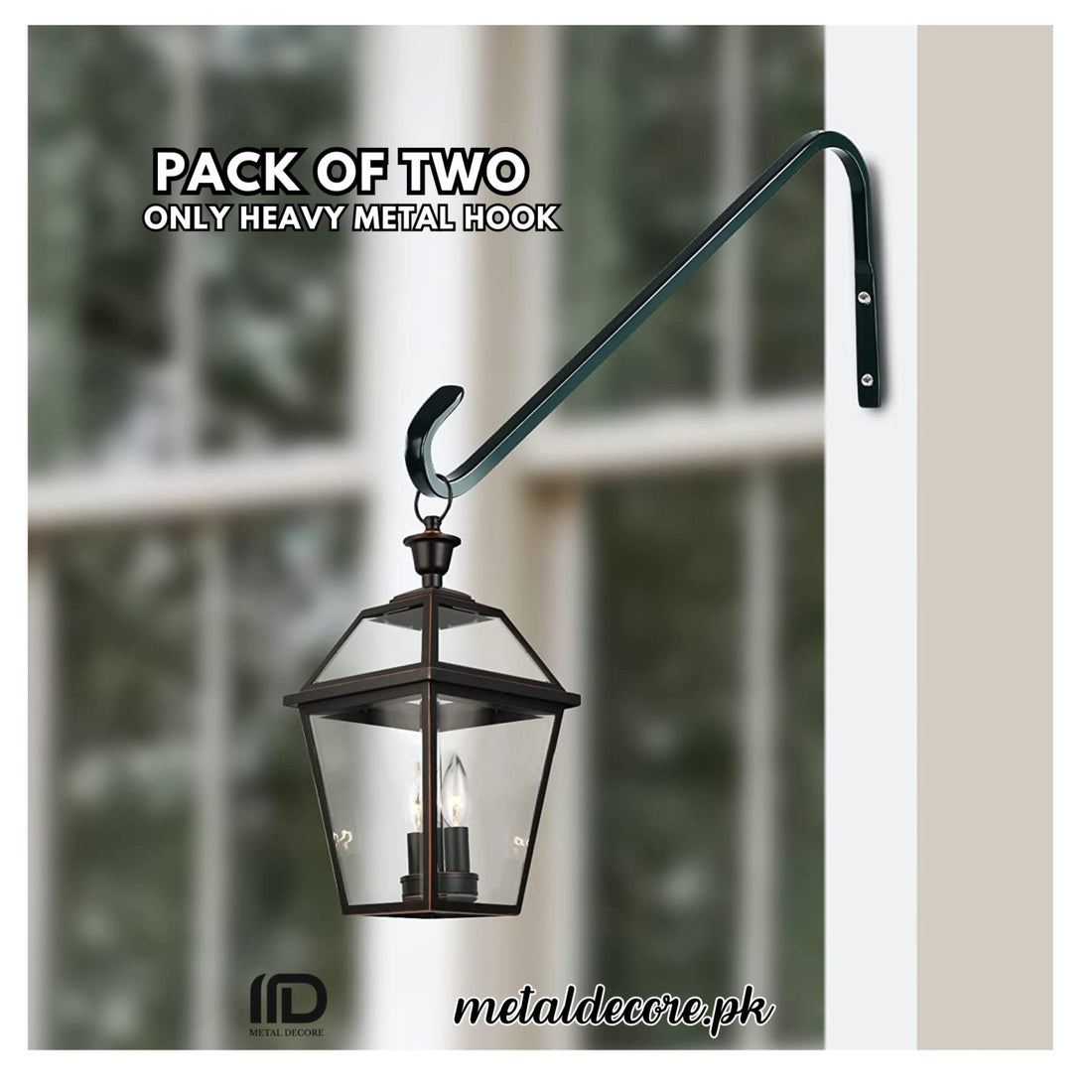 Pack of 2 Heavy Duty Plant Hangers – Straight Metal Bracket 6x12 Inch | Indoor &amp; Outdoor | MetalDecore.pk