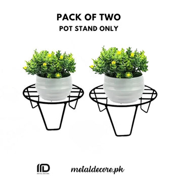 Pack of 2 Metal Plant Stand – Strong Iron Flower Pot Holder | Heavy Duty Indoor &amp; Outdoor Plant Rack | MetalDecore.pk