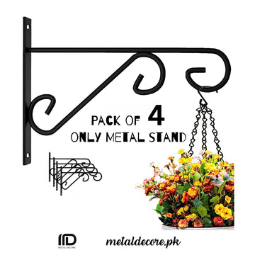Plant Hangers Outdoor & Indoor – Rust-Proof Metal Wall Hooks | Pack of 4 | MetalDecore.pk