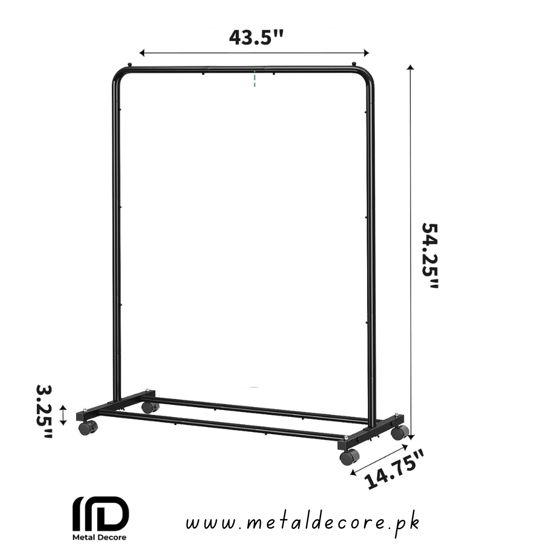 Simple & Stylish Rolling Garment Rack with Storage Shelves by Metal decore