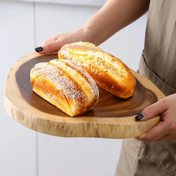 Live Edge Cutting & Serving Board – Handmade Rustic Wood Charcuterie & Cheese Platter