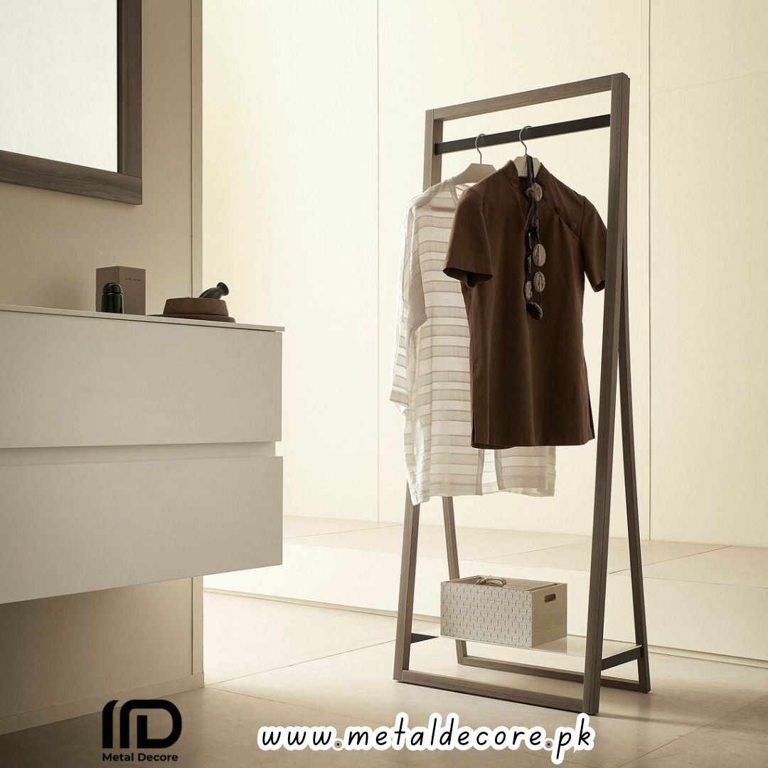 Industrial Metal Clothing Rack with Acrylic Shelf - Image 6