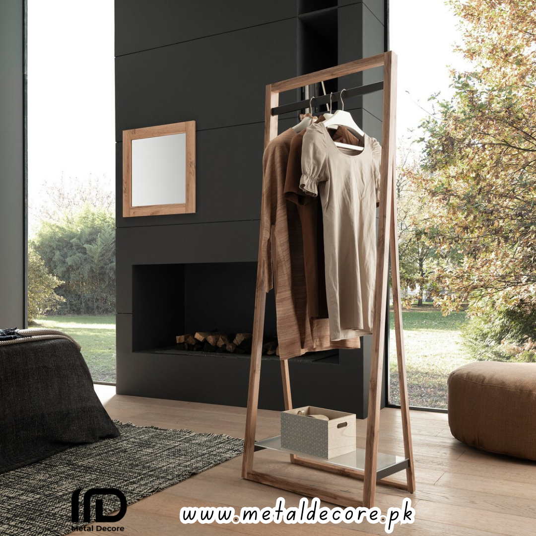 Industrial Metal Clothing Rack with Acrylic Shelf - Image 3