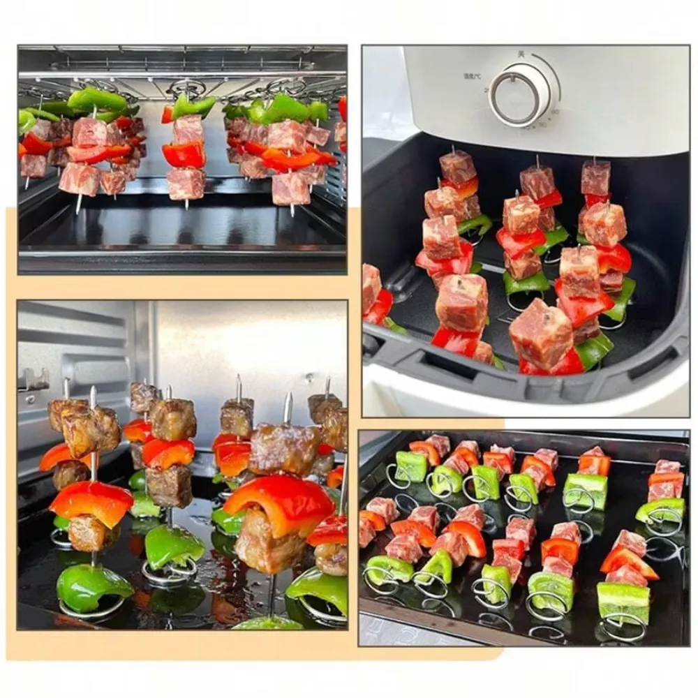 20pcs Vertical BBQ Skewers Set – Stainless Steel Universal Grill Rack for Kabobs & Meat - Image 3