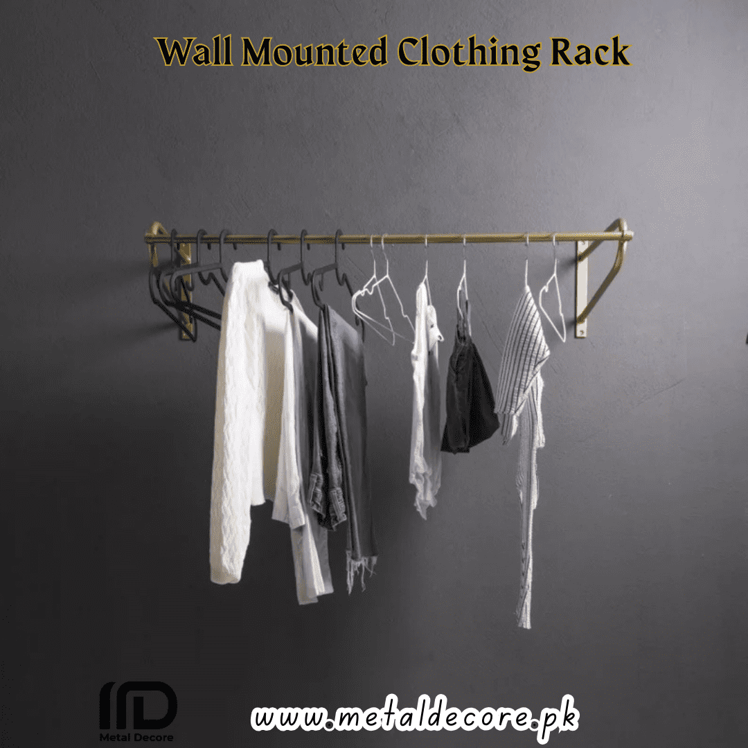 Luxe Wall-Mounted Gold Clothing Rack
