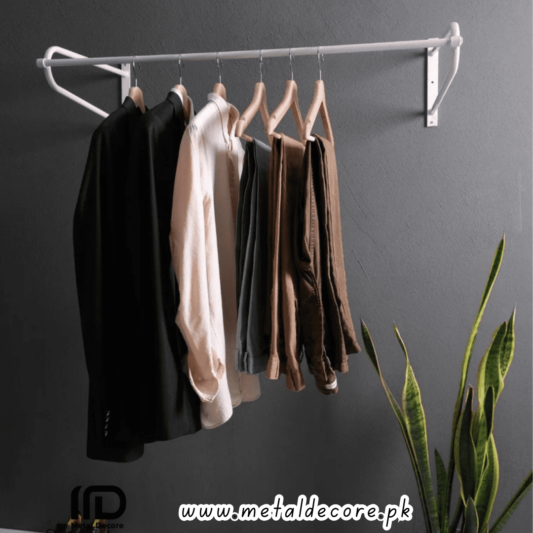 Luxe Wall-Mounted Gold Clothing Rack - Image 5