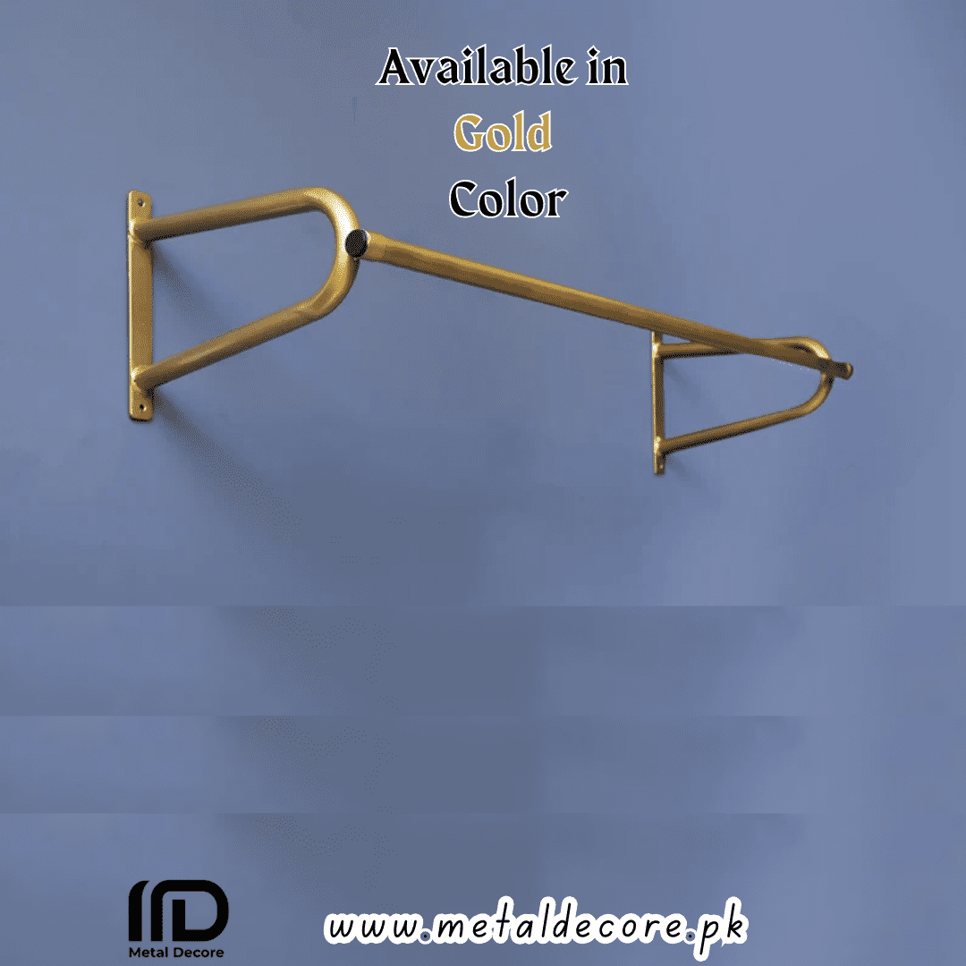 Luxe Wall-Mounted Gold Clothing Rack - Image 6