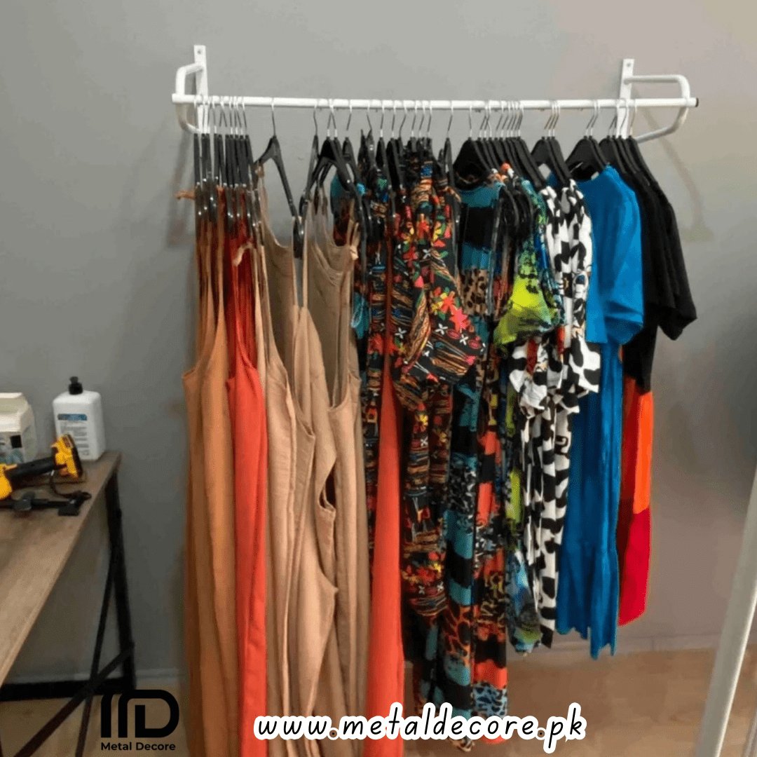 Luxe Wall-Mounted Gold Clothing Rack - Image 7