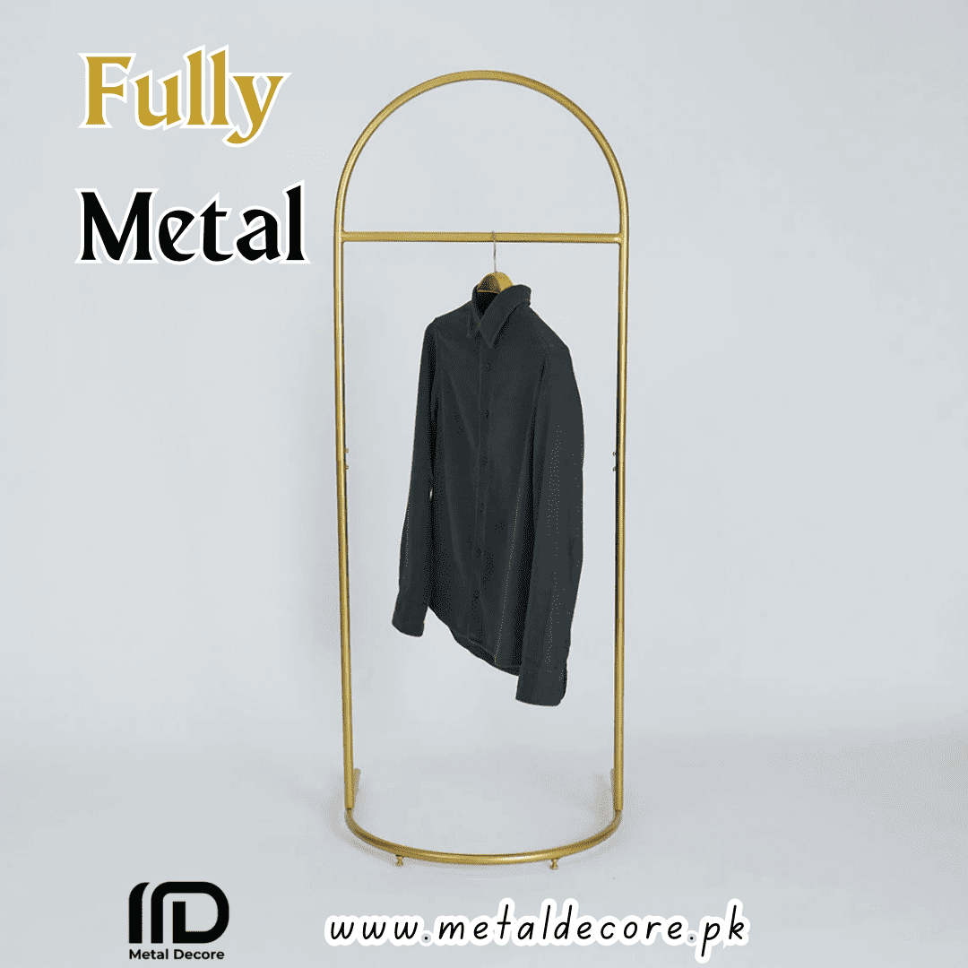 Modern Gold Standing Clothing Rack - Image 4