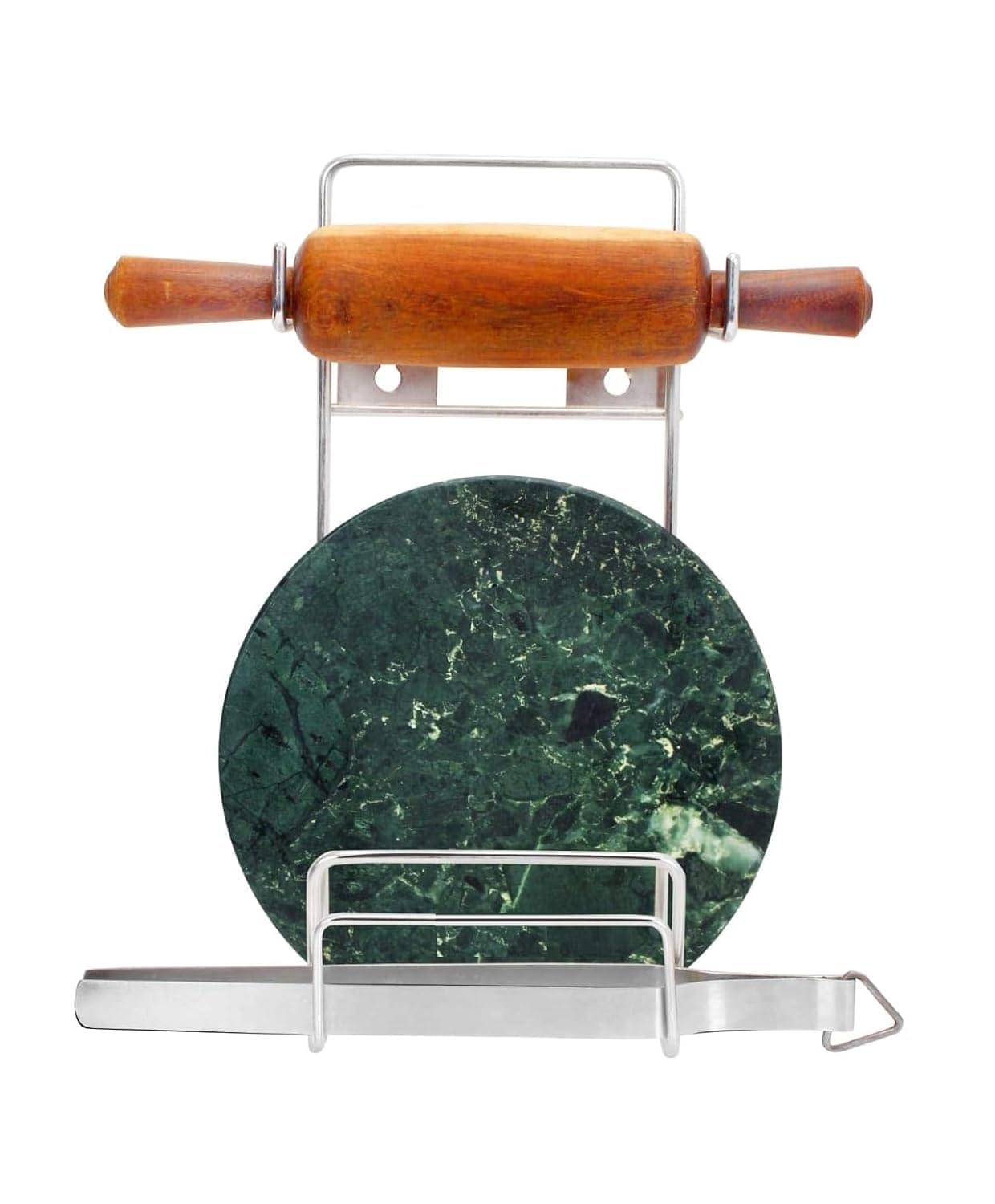 3 in 1 Metal Chakla Belan Holder – Rust-Free Rolling Pin & Board Wall Mount Kitchen Rack Organizer | Compact & Stylish Kitchen Storage Rack